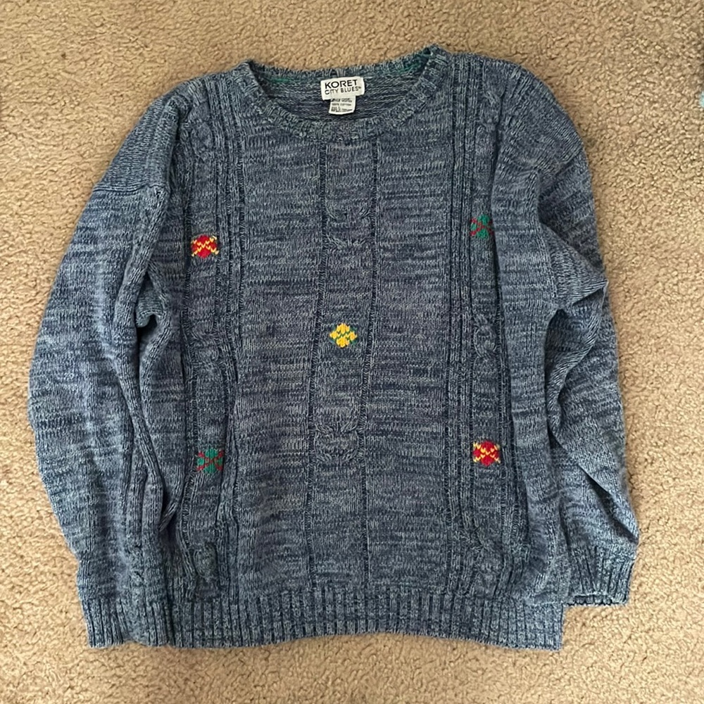 blue sweater